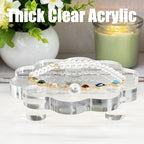 2 Pack Scalloped Acrylic Risers for Diaplay, Thick Clear Pedestal Stands Candle Tray Riser, Double as Tabletop, alternate