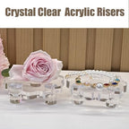 2 Pack Scalloped Acrylic Risers for Diaplay, Thick Clear Pedestal Stands Candle Tray Riser, Double as Tabletop, alternate