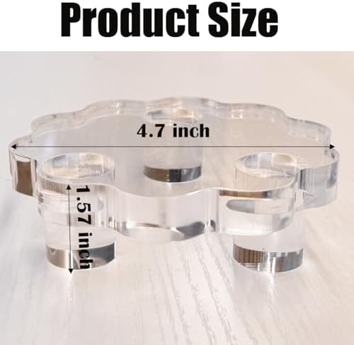 2 Pack Scalloped Acrylic Risers for Diaplay, Thick Clear Pedestal Stands Candle Tray Riser, Double as Tabletop, alternate