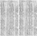 2 Pack Silver Backdrop Curtain Party Decorations Foil Fringe Backdrop Silver Tinsel Streamers Birthday