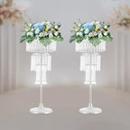 2-Pack Silver/Gold Wedding Flower Stands,4-Tier Crystal Acrylic, Floor/Tabletop Centerpiece for Parties, Events, alternate