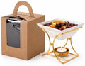 2 Pack Simmer Pot Ceramic Bowl with Gold Metal Stand