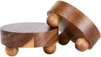 2 Pack Small Acacia Wood Riser for Decor, 4-Inch Pedestal Stands in Acacia
