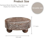 2 Pack Small Brown Wood Riser for Decor, 4-Inch Pedestal Stands in Brown, alternate view 2