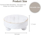 2 Pack Small White Wood Riser for Decor, 4-Inch Pedestal Stands in White, alternate view 2
