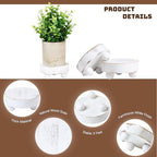 2 Pack Small White Wood Riser for Decor, 4-Inch Pedestal Stands in White, alternate view 3
