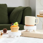 2 Pack Small White Wood Riser for Decor, 4-Inch Pedestal Stands in White, alternate view 7