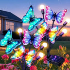 2 Pack Solar Butterfly Outdoor Lights Waterproof for Garden