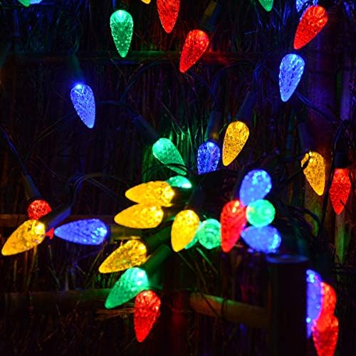 2 Pack Solar Christmas Lights Outdoor C6 Strawberry String Lights, LED Christmas Fairy Lights 50 LEDs Solar, alternate view 3