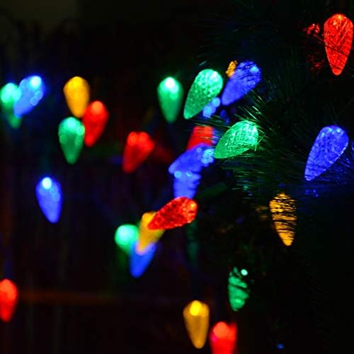 2 Pack Solar Christmas Lights Outdoor C6 Strawberry String Lights, LED Christmas Fairy Lights 50 LEDs Solar, alternate view 5