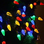 2 Pack Solar Christmas Lights Outdoor C6 Strawberry String Lights, LED Christmas Fairy Lights 50 LEDs Solar, alternate view 6