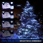 2 Pack Solar Christmas Lights Outdoor Waterproof, 100 LED 33ft White and Multicolor Color Changing Solar Fairy, alternate