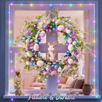 2 Pack Solar Fairy Lights, 100 LED 33FT Easter Lights, Pastel, alternate view 3