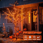 2 Pack Solar Halloween Lights, 33FT 100 LED Orange Fairy Lights, alternate view 3
