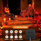 2 Pack Solar Halloween Lights, 33FT 100 LED Orange Fairy Lights, alternate view 6