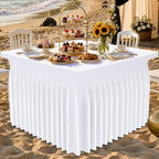 2 Pack Spandex Elastic Fitted Table Cloth Skirt for 3FT Table, alternate view 2