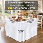 2 Pack Spandex Elastic Fitted Table Cloth Skirt for 3FT Table, alternate view 3