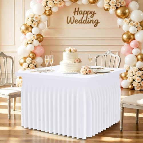 2 Pack Spandex Elastic Fitted Table Cloth Skirt for 3FT Table, alternate view 6