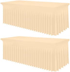2 Pack Spandex Elastic Fitted Table Cloth Skirt for 4FT Table
