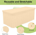 2 Pack Spandex Elastic Fitted Table Cloth Skirt for 4FT Table, alternate view 2