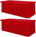 2 Pack Spandex Elastic Fitted Table Cloth Skirt for 5FT Table