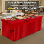 2 Pack Spandex Elastic Fitted Table Cloth Skirt for 5FT Table, alternate view 3