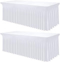 2 Pack Spandex Elastic Fitted Table Cloth Skirt for 6FT Table