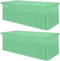 2 Pack Spandex Elastic Fitted Table Cloth Skirt for 8FT Table