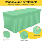 2 Pack Spandex Elastic Fitted Table Cloth Skirt for 8FT Table, alternate view 2