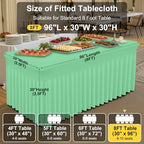 2 Pack Spandex Elastic Fitted Table Cloth Skirt for 8FT Table, alternate view 4