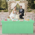 2 Pack Spandex Elastic Fitted Table Cloth Skirt for 8FT Table, alternate view 6