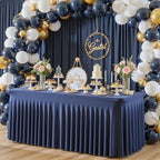 2 Pack Spandex Navy Blue Fitted Table Cloth for 6ft Rectangle Tables Navy Blue Stretch Tablecloth Banquet Table, alternate