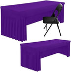 2 Pack Spandex Open Back Tablecloth, Elastic Fitted Stretch Tablecloth for 6FT Rectangle Tables, Waterproof
