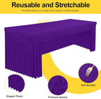 2 Pack Spandex Open Back Tablecloth, Elastic Fitted Stretch Tablecloth for 6FT Rectangle Tables, Waterproof, alternate view 2