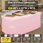 2 Pack Spandex Open Back Tablecloth, Elastic Fitted Stretch Tablecloth for 4FT Rectangle Tables, Waterproof, alternate view 4