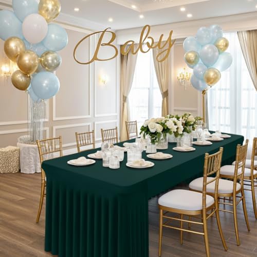 2 Pack Spandex Open Back Tablecloth, Elastic Fitted Stretch Tablecloth for 6FT Rectangle Tables, Waterproof, alternate view 5