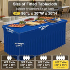 2 Pack Spandex Open Back Tablecloth, Elastic Fitted Stretch Tablecloth for 8FT Rectangle Tables, Waterproof, alternate view 4
