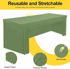 2 Pack Spandex Open Back Tablecloth, Elastic Fitted Stretch Tablecloth for 6FT Rectangle Tables, Waterproof, alternate view 2