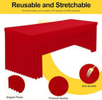 2 Pack Spandex Open Back Tablecloth, Elastic Fitted Stretch Tablecloth for 4FT Rectangle Tables, Waterproof, alternate view 4