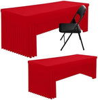 2 Pack Spandex Open Back Tablecloth, Elastic Fitted Stretch Tablecloth for 6FT Rectangle Tables, Waterproof