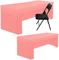 2 Pack Spandex Open Back Tablecloth, Elastic Fitted Stretch Tablecloth for 6FT Rectangle Tables, Waterproof