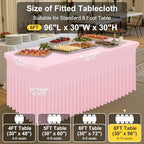 2 Pack Spandex Open Back Tablecloth, Elastic Fitted Stretch Tablecloth for 8FT Rectangle Tables, Waterproof, alternate view 4