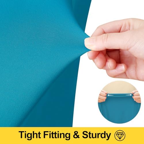 2 Pack Spandex Open Back Tablecloth, Elastic Fitted Stretch Tablecloth for 6FT Rectangle Tables, Waterproof, alternate view 3