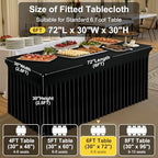 2 Pack Spandex Open Back Tablecloth, Elastic Fitted Stretch Tablecloth for 6FT Rectangle Tables, Waterproof, alternate view 5