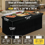 2 Pack Spandex Open Back Tablecloth, Elastic Fitted Stretch Tablecloth for 8FT Rectangle Tables, Waterproof, alternate view 4