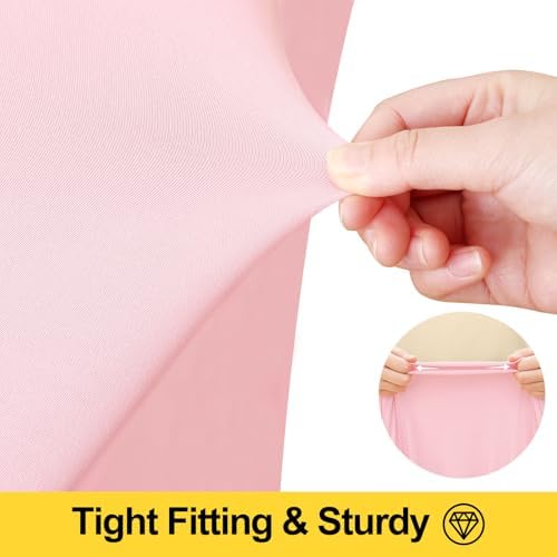 2 Pack Spandex Open Back Tablecloth, Elastic Fitted Stretch Tablecloth for 6FT Rectangle Tables, Waterproof, alternate view 3