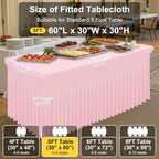 2 Pack Spandex Open Back Tablecloth, Elastic Fitted Stretch Tablecloth for 5FT Rectangle Tables, Waterproof, alternate view 4