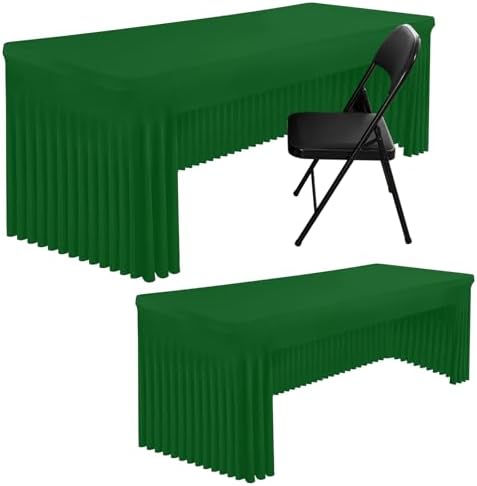 2 Pack Spandex Open Back Tablecloth, Elastic Fitted Stretch Tablecloth for 6FT Rectangle Tables, Waterproof