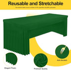 2 Pack Spandex Open Back Tablecloth, Elastic Fitted Stretch Tablecloth for 6FT Rectangle Tables, Waterproof, alternate view 2