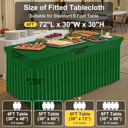 2 Pack Spandex Open Back Tablecloth, Elastic Fitted Stretch Tablecloth for 6FT Rectangle Tables, Waterproof, alternate view 4